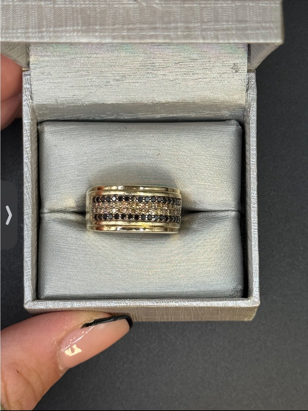 10K Yellow Gold Natural Chocolate Diamond Pavé Band Ring Size 9.75